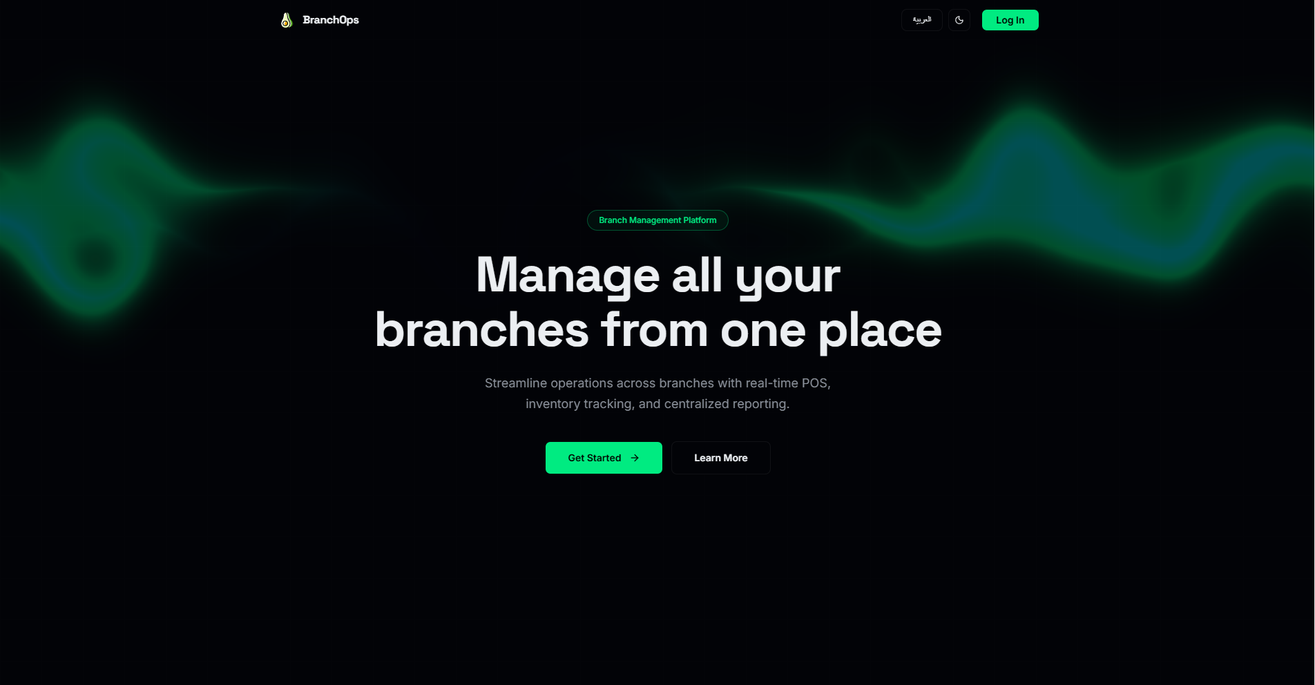 BranchOps landing page