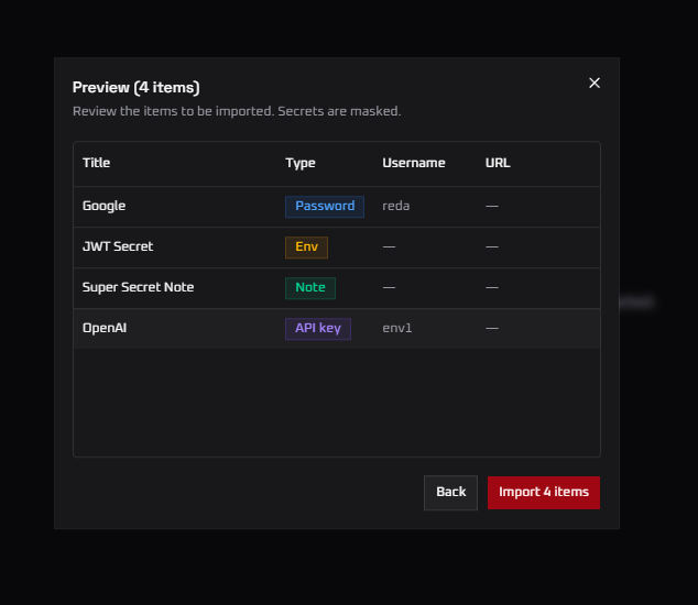 Poneglyph key importing flow